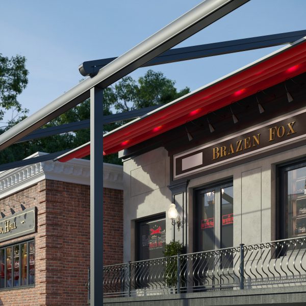 Brazen Fox Restoran Çelik Konstrüksiyon ve Motorlu Pergola Uygulamaları